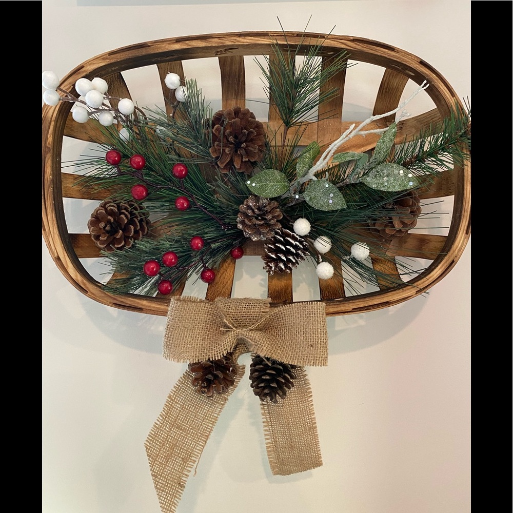 CUSTOM holiday basket wall decor